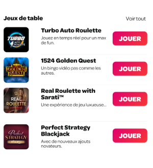 Spin casino jeux