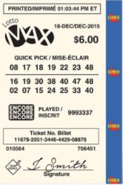 Canadian Lotteries - Lotto Max Ticket