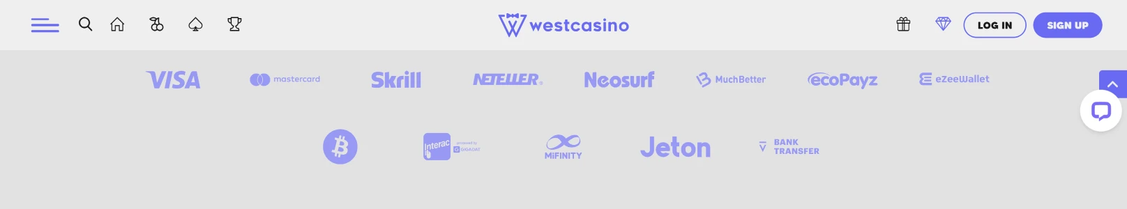 West Casino Payment Options