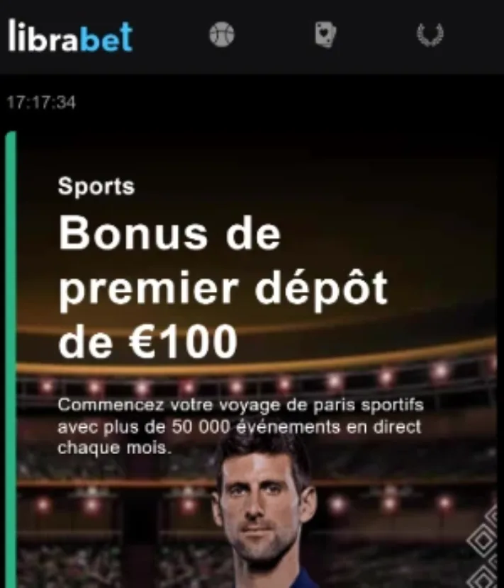 Librabet bonus de bienvenue