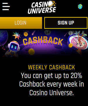 casino universe cashback