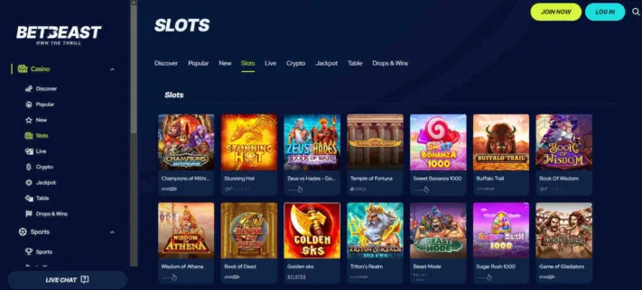 BetBeast Casino slots