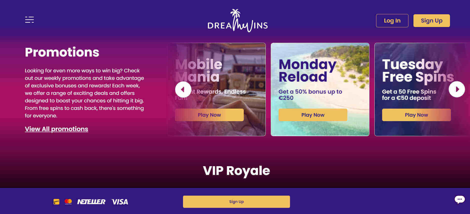 DreamWins Casino promotions