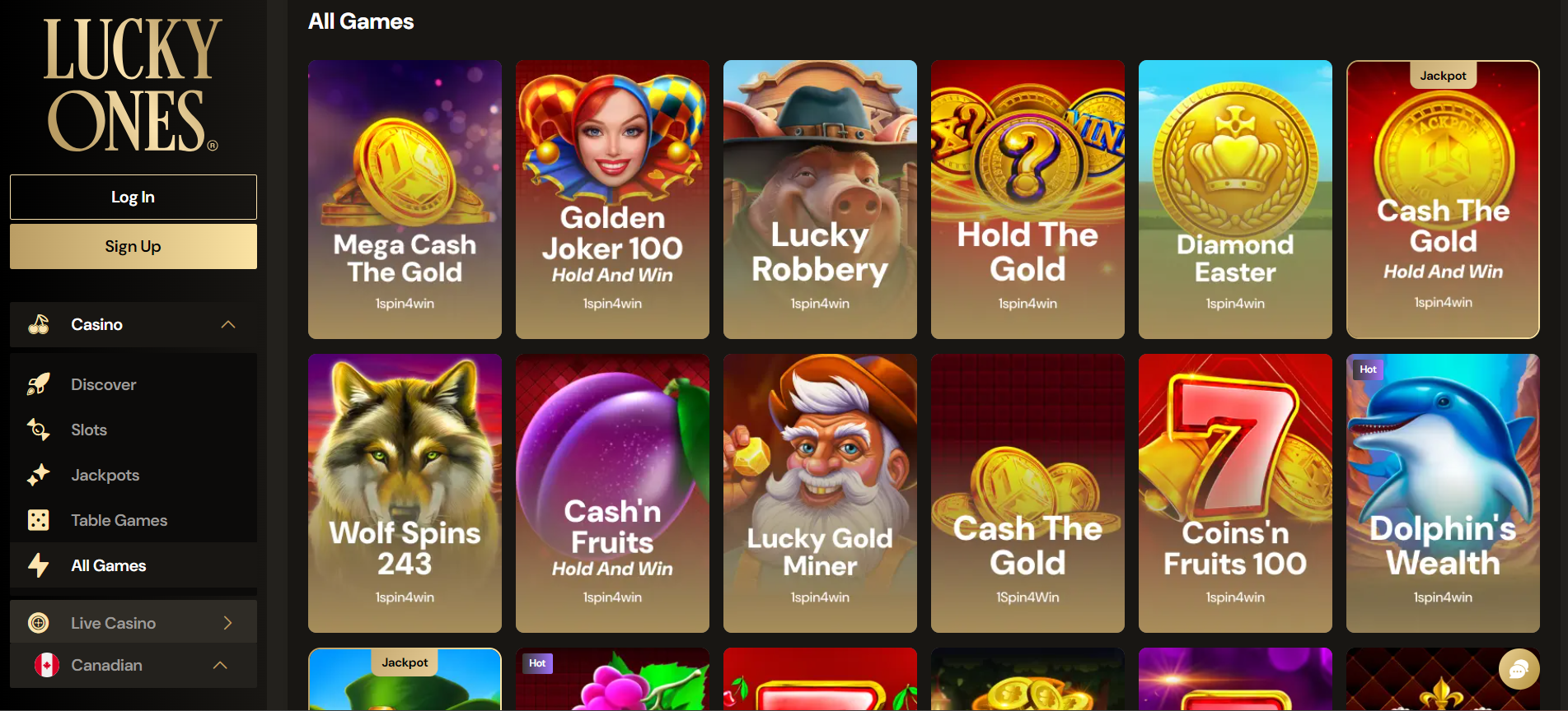 Lucky Ones Casino all games