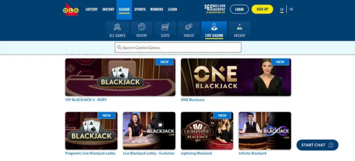 OLG Casino live dealer games