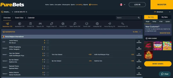 PureBets Casino live betting