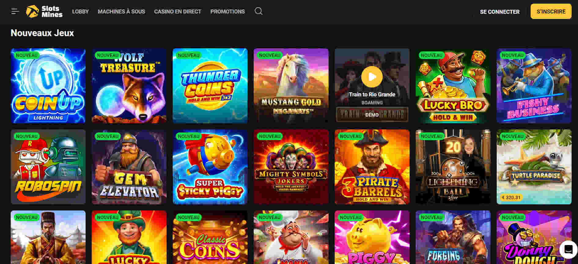 Slots Mines casino nouveaux jeux