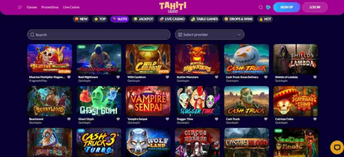 Tahiti Casino slot games