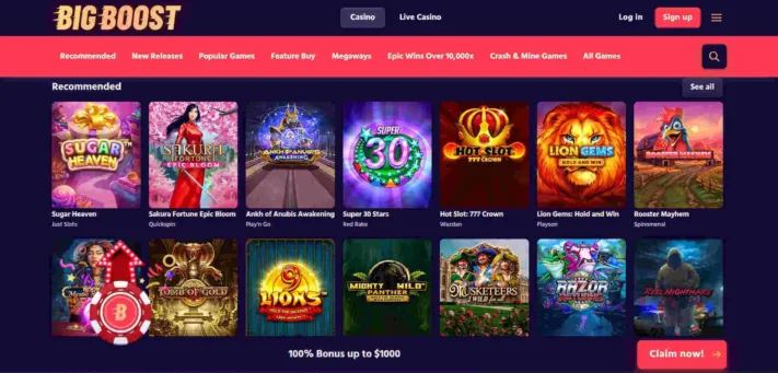 Big Boost Casino recommended games