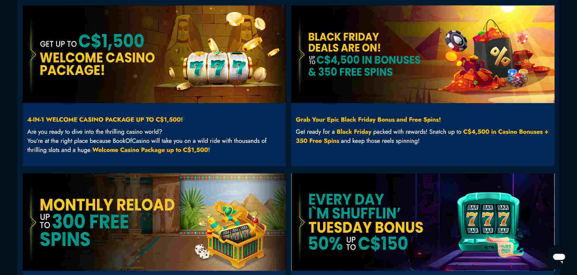 Book of Casino promotions