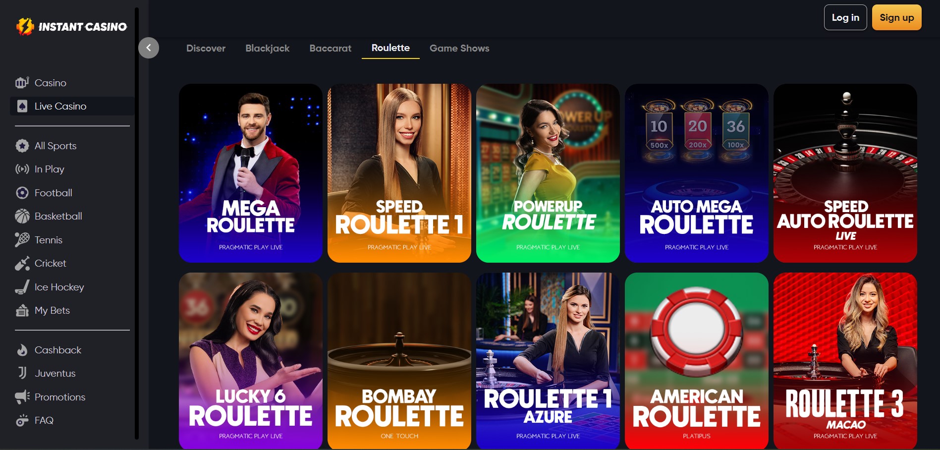 Instant Casino roulette