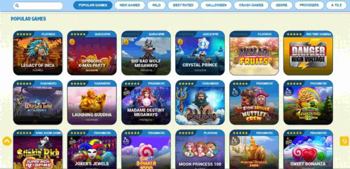 LuckyBull Casino popular games