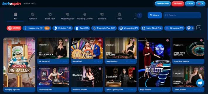 BetOspin live casino games