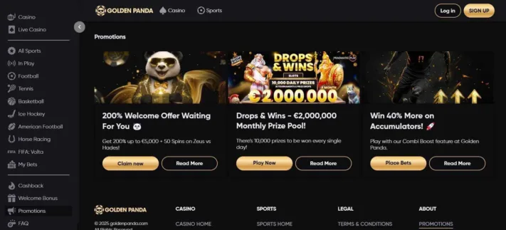 Golden Panda Casino promotions