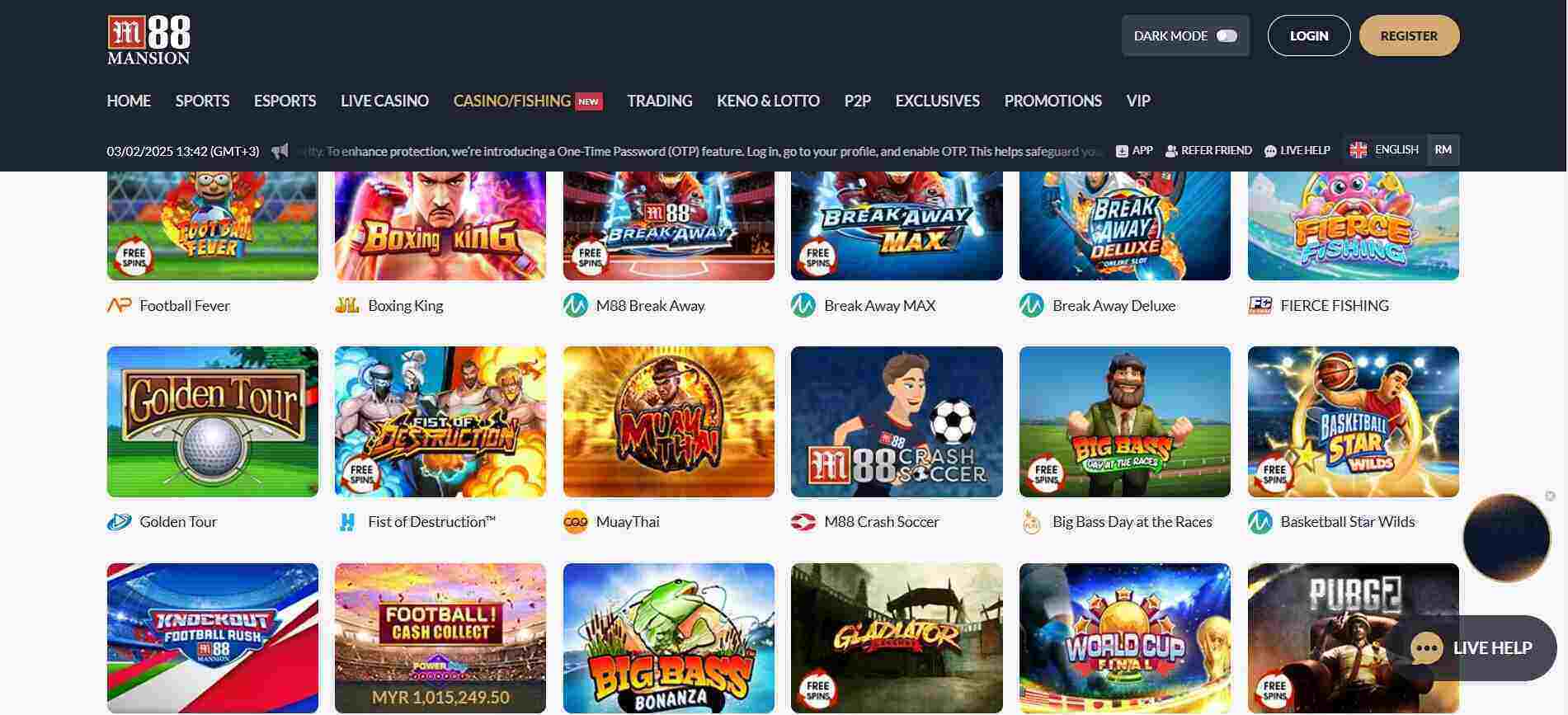 M88 Casino sports games