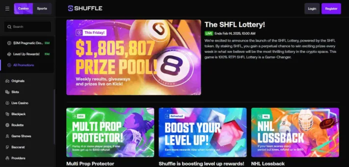 Shuffle Casino promotions