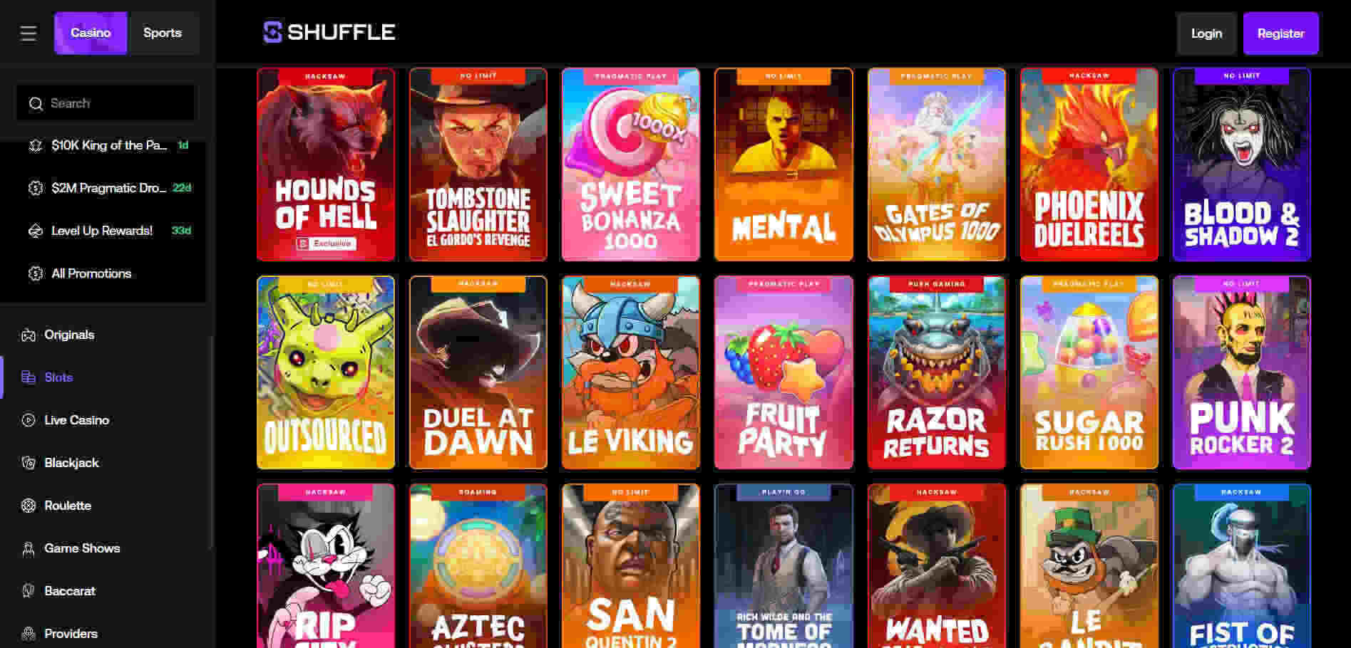 Shuffle Casino slots