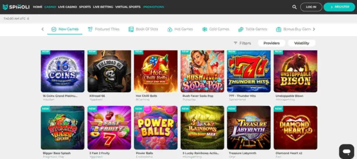 Spinoli Casino new games